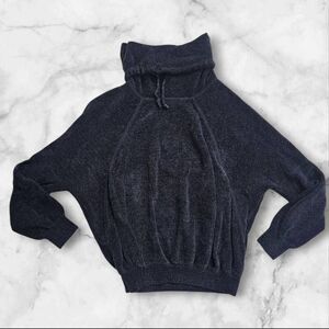 Prana Cowl Neck Pullover Navy Blue XS
